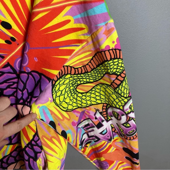 Desigual Hoodie sweatshirt men's small graffiti all over print snake cobra loud - Picture 7 of 16